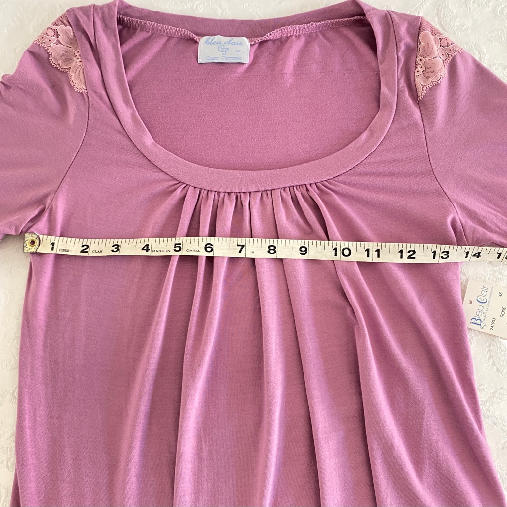 Claire Pettibone Mauve Lace Trim Long Sleeve Top — image 5 of 6